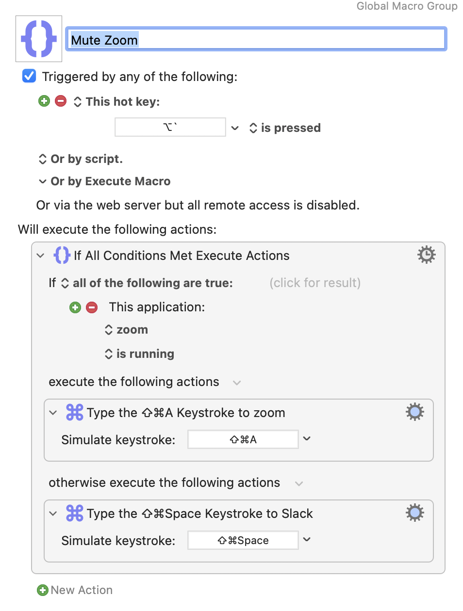 Screenshot of Keyboard Maestro